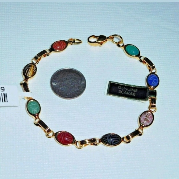 QVC Scarab Genuine 8 Hand Cut Semi-Precious Stones Made in U.S.A - Picture 3 of 9